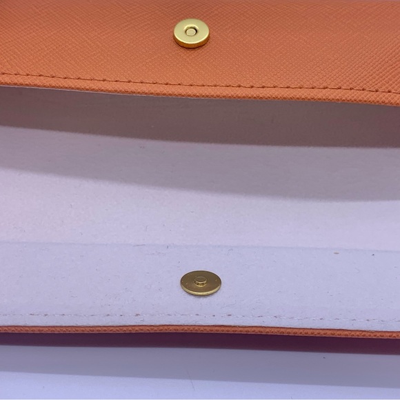 New Tory Burch Authentic Orange Eyewear Case and Cleaning Cloth Stylish - Picture 4 of 8